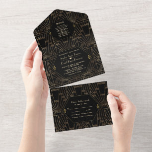 Glam Art Deco Underbar Gatsby 20:e Bröllop