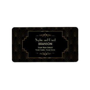 Glam Art Deco Underbar Gatsby Bröllop Adressetikett