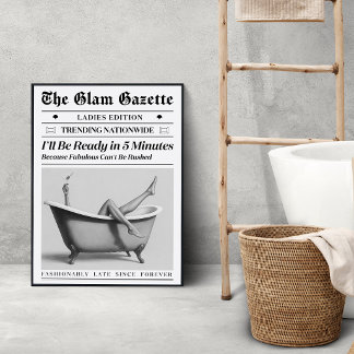 Glam Badrum Tidning Affisch | Mode