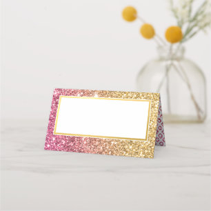 GLAM BAT MITZVAH modern luxe rosa guld glitter Placeringskort