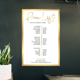 Glam Beauty Lash Faux Guld Pris List Poster