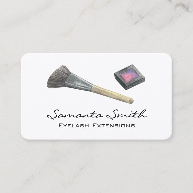 Glam Beauty Makeup Artist Eyelash & Läppar Busines Visitkort (Framsida)