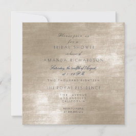 Glam Beige Ivory Velvet Möhippa Inbjudningar