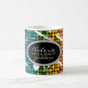 Glam beställnings- hår för regnbåge & skönhet kaffemugg