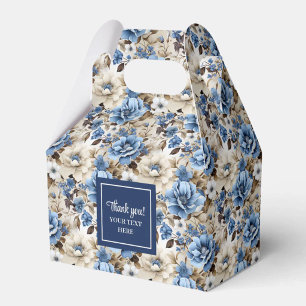 Glam Blå Elfenbensfärgade Blommor Anpassad Namn Fa Presentaskar