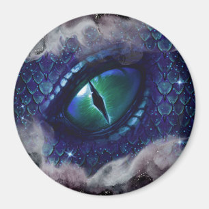 Glam Bläck Gothic Blue Medieval Dragon Magnet