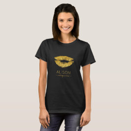Glam Black guld glitter stor läppar makeup artist Tröja
