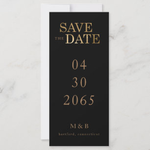 Glam Black & Guld Monogram Spara datum