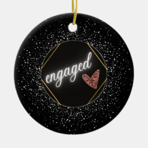 Glam Black och Silver Julgransprydnad Keramik