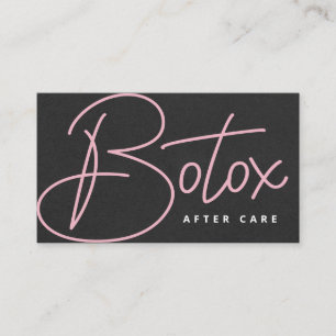 Glam Black Pink Script Botox Eftervårdsguide Visitkort
