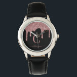 Glam Black Ro Guld Glitter Drives Monogram Armbandsur<br><div class="desc">Ro Guld Gnistra Glitter driver Monogram Watch med mode faux  rosa/ro guld glitter på en chic svart bakgrund med anpassningsbar monogram och namn. Kontakta oss på cedarandstring@gmail.com om du behöver hjälp med designen eller matchande produkter.</div>