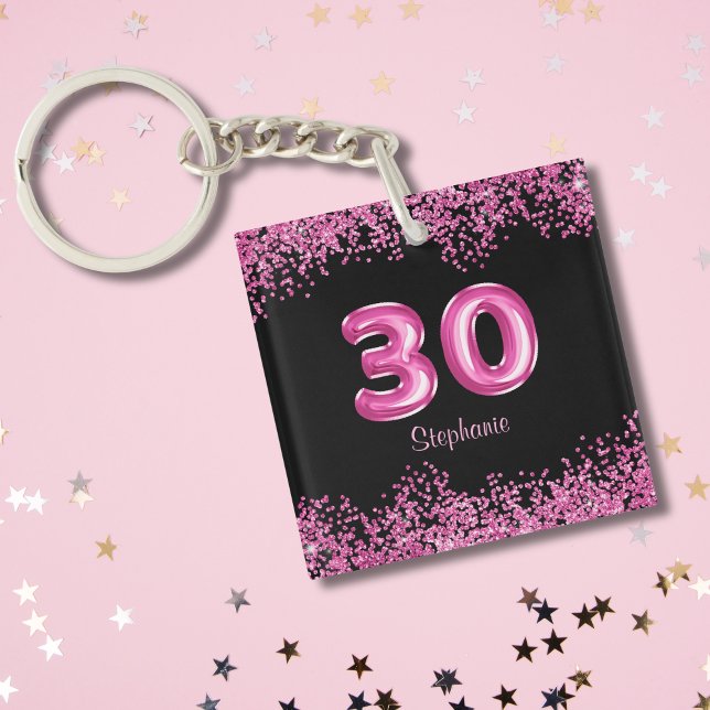Glam Black Rosa Foil Balloon 30års födelsedag Part (Personalize with name or other text.  Matching items available in collection)