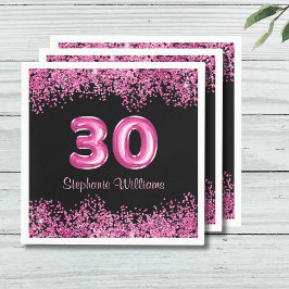 Glam Black Rosa Foil Balloon 30års födelsedag Part Pappersservett