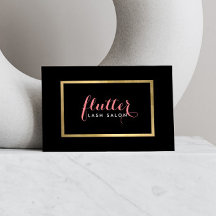 Glam Black Rosa Guld Lash Salon Affärskort