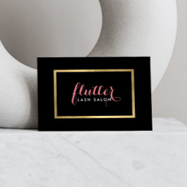 Glam Black Rosa Guld Lash Salon Affärskort Visitkort