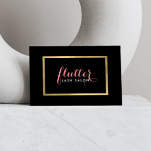 Glam Black Rosa Guld Lash Salon Affärskort Visitkort