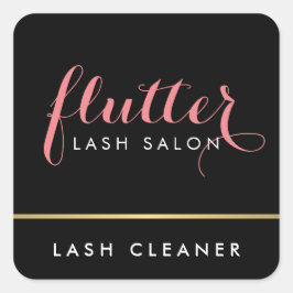 Glam Black Rosa Guld Lash Salon Lash Cleaner Fyrkantigt Klistermärke