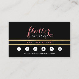Glam Black Rosa Guld Lash Salon Loyalty Card Lojalitetskort