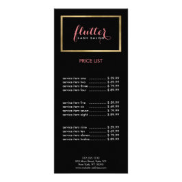 Glam Black Rosa Guld Lash Salon Reklamkort