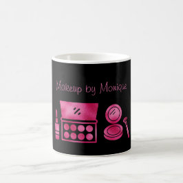Glam Black & Shock rosa Makeup Artist Anpassningsb Kaffemugg