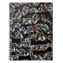 Glam Black White Diamond Crystal Gems Skriv ut