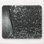 Glam Bling Personlig Glitter Kalligrafi Blå Musmatta<br><div class="desc">Denna design innehåller inte verklig glitter eller paljetter. Den kan anpassas i det angivna området genom att byta foto och/eller text. Eller så kan den anpassas ytterligare genom att klicka på "Anpassa denna mall" och sedan välja "Klicka för att anpassa ytterligare" och ta bort eller ändra bakgrundsfärgen, lägga till text,...</div>
