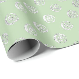 Glam Blommigt Ro Mint Grönt Silver Vip Presentpapper