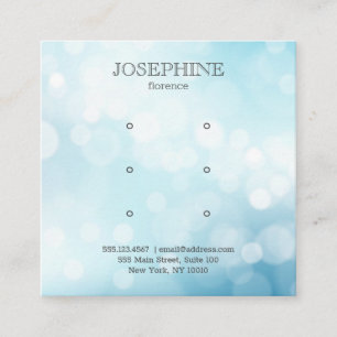 Glam Blue Bokeh Juelry 3 Stud Earring Visning Fyrkantigt Visitkort