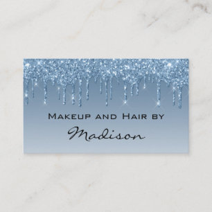 Glam Blue Drips Glitter Drips Makeup Artist Visitkort