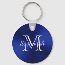 Glam Blue Faux Metall Monogram