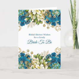 Glam Blue Guld Blommigt Möhippa Kort