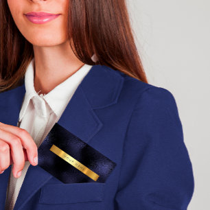 Glam Blue Navy Guld Metallic Vip Visitkort