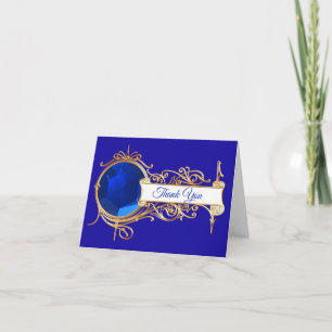 Glam Blue Sapphire Tackkort-kort Tack Kort