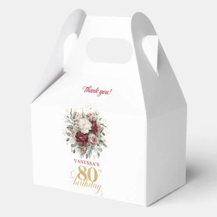 Glam Blush Burgundy 80-års Födelsedagspresentlåda Presentaskar