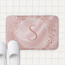 Glam Blush Rosa Roséguld Glitter Monogram