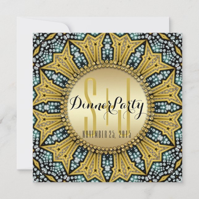 Glam Bohemian Superstar Dinner Party-inbjudningar Inbjudningar (Framsida)