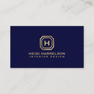 Glam Box Logotyp Monogram på Mörk blått Designer Visitkort