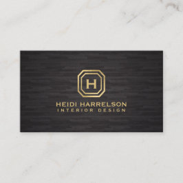 Glam Box Logotyp Monogram på Mörk Wood Designer Visitkort