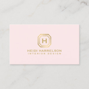 Glam Box Logotyp Monogram på Rosa Designer Visitkort