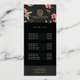 Glam Box Logotyp Monogram Vintage Blommigt Designe Reklamkort