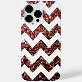 Glam Brown Red Glitter sparkles White Chevron