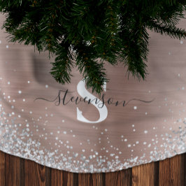 Glam Brushed i Monogram Ro Guld Silver Glitter Julgransmatta Borstad Polyester