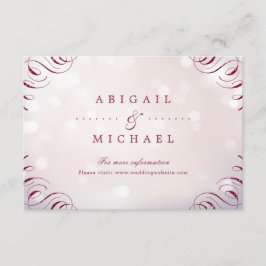 Glam burgundisk calligraphy vintage bröllop infoga tilläggskort