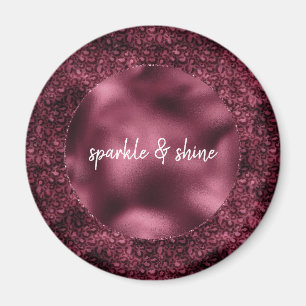 Glam Burgundy Leopard Skriv ut Magnet