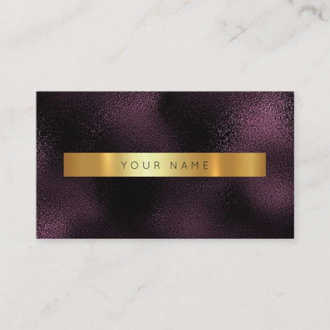 Glam Burgundy Noir Guld Marble Vip Affärskort Visitkort (Framsida)