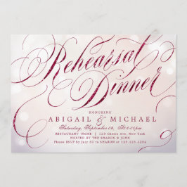 Glam burgundy vintage calligraphy-middag inbjudningar