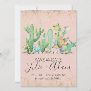 Glam Cactus Bröllop spara datum Datumet