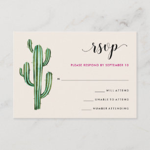 Glam Cactus Desert Rand Bröllop Response OSA Kort