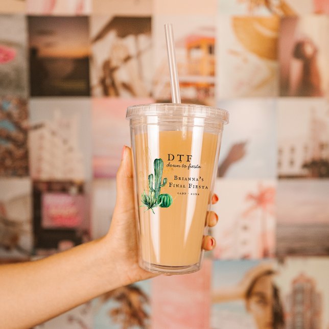 Glam Cactus Fiesta | Monogram Bachelorette Take Away Mugg (Skapare uppladdad)