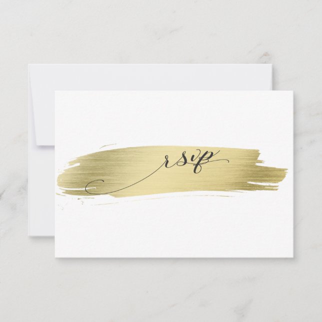 Glam Calligraphy Guld Stroke Bröllop OSA Kort (Framsida)
